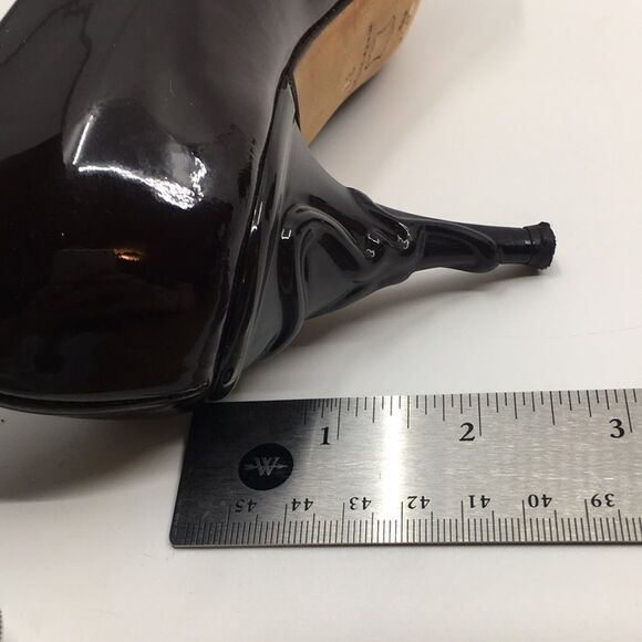 Escada Vintage Black Patent Leather Sculptural Heels Sz 38 US 8 - Picture 16 of 16